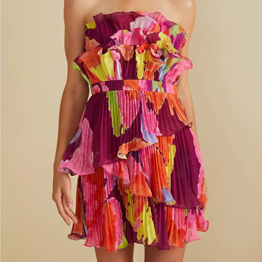 Amur Massie Strapless mini dress